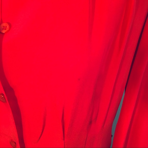 Vintage Hovland Swanson Red Silk Tunic Dress - Picture 13 of 14